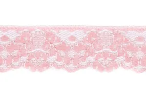 1 1/4" Light Pink Raschel Lace (Made in England)