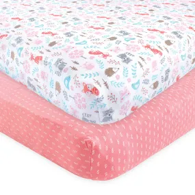 2-Pack Woodland Fox Fitted Crib Sheets 59207