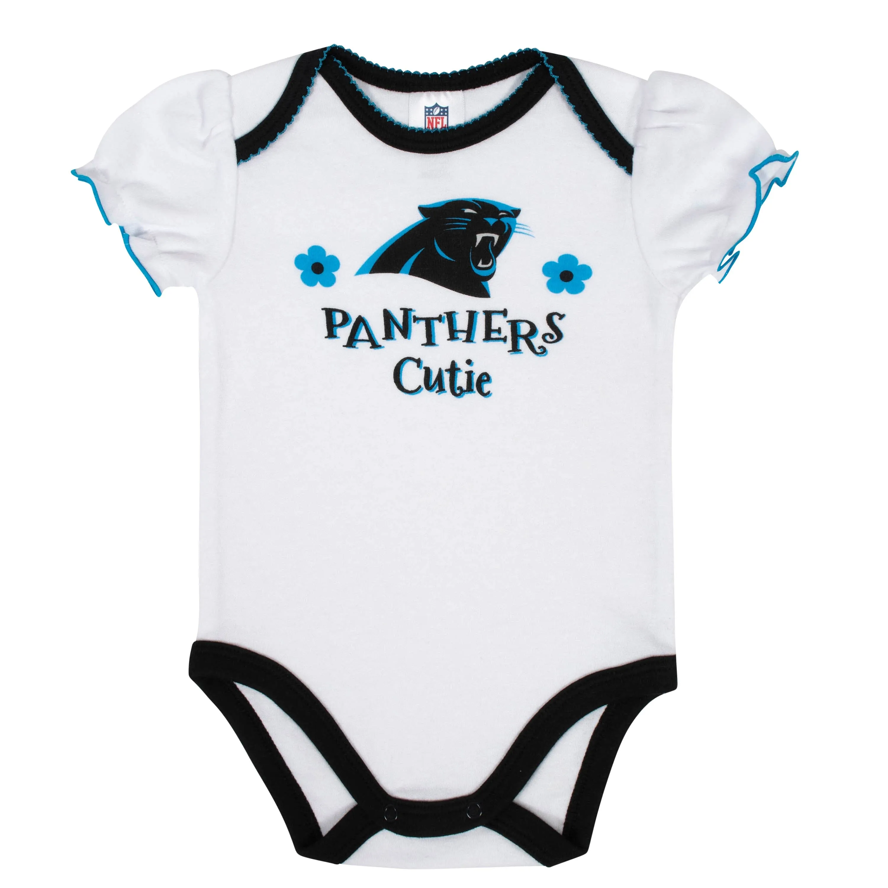 3-Pack Baby Girls Carolina Panthers Short Sleeve Bodysuits