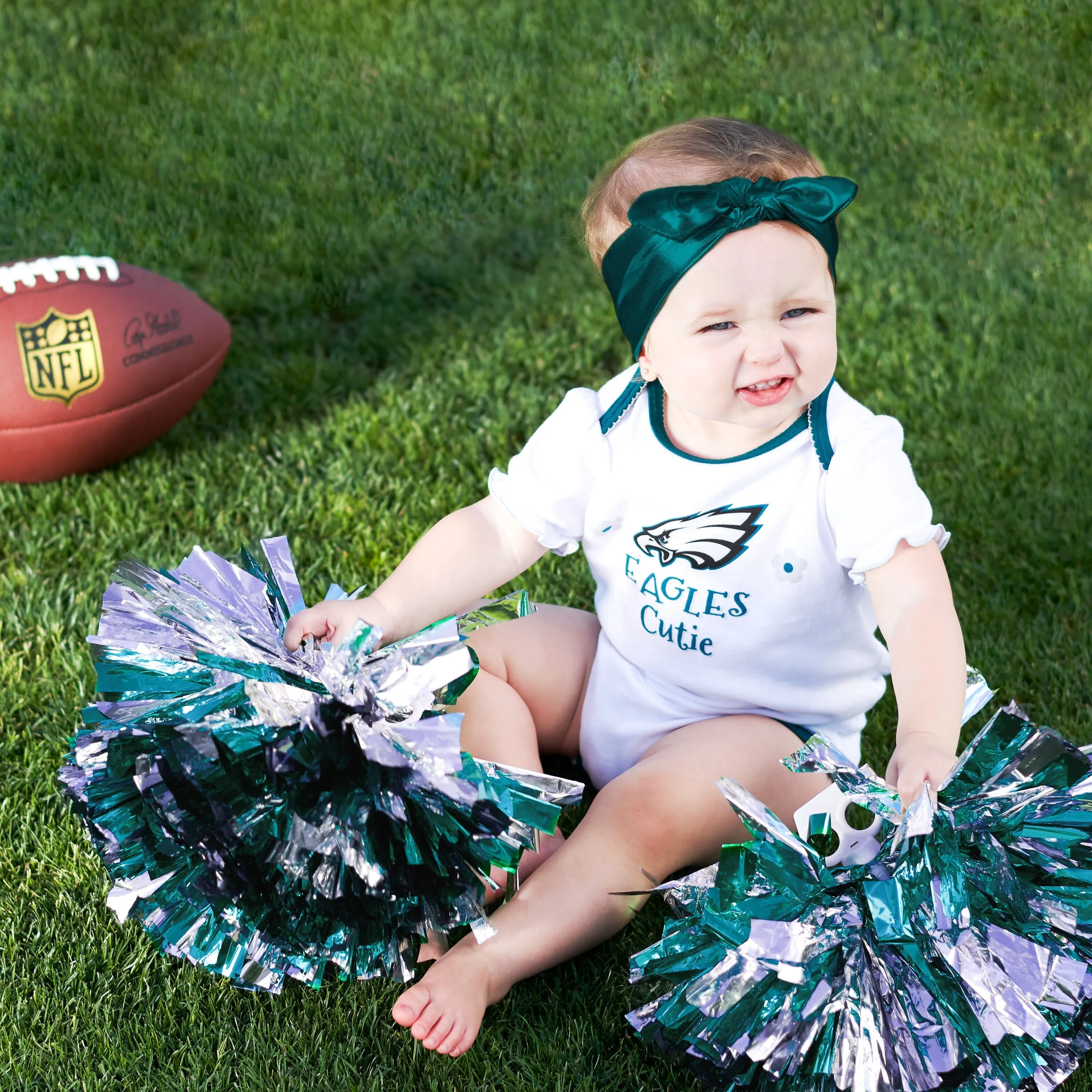 3-Pack Baby Girls Philadelphia Eagles Short Sleeve Bodysuits