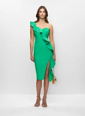 Adrianna Papell - One-Shoulder Flounced Dress