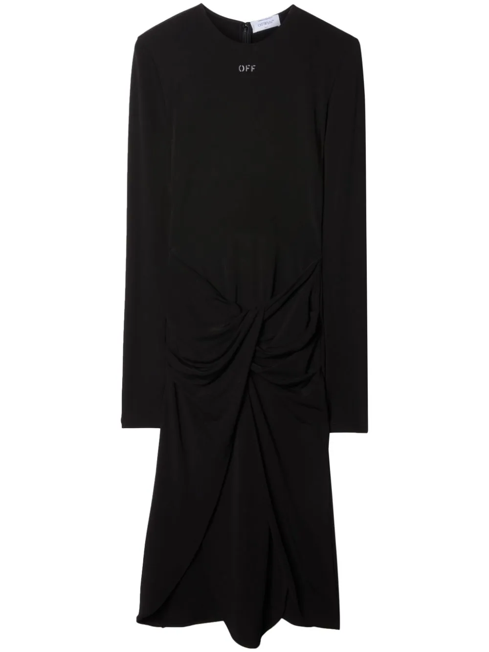 BLACK CREPE HIGH NECK DRESS