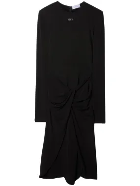 BLACK CREPE HIGH NECK DRESS