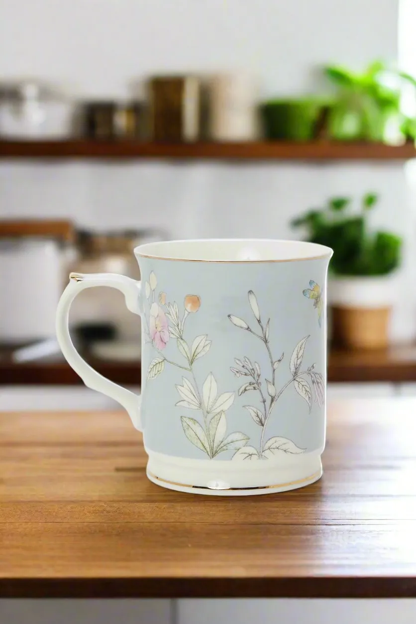 Blue Floral Print  Mug (14Oz)