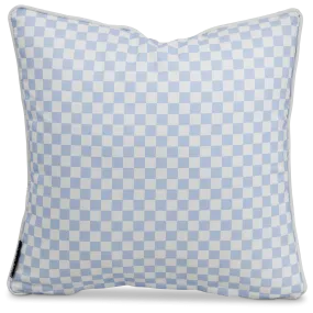 Bondi Steel Blue Check - 45 x 45 cm Piped Outdoor Cushion