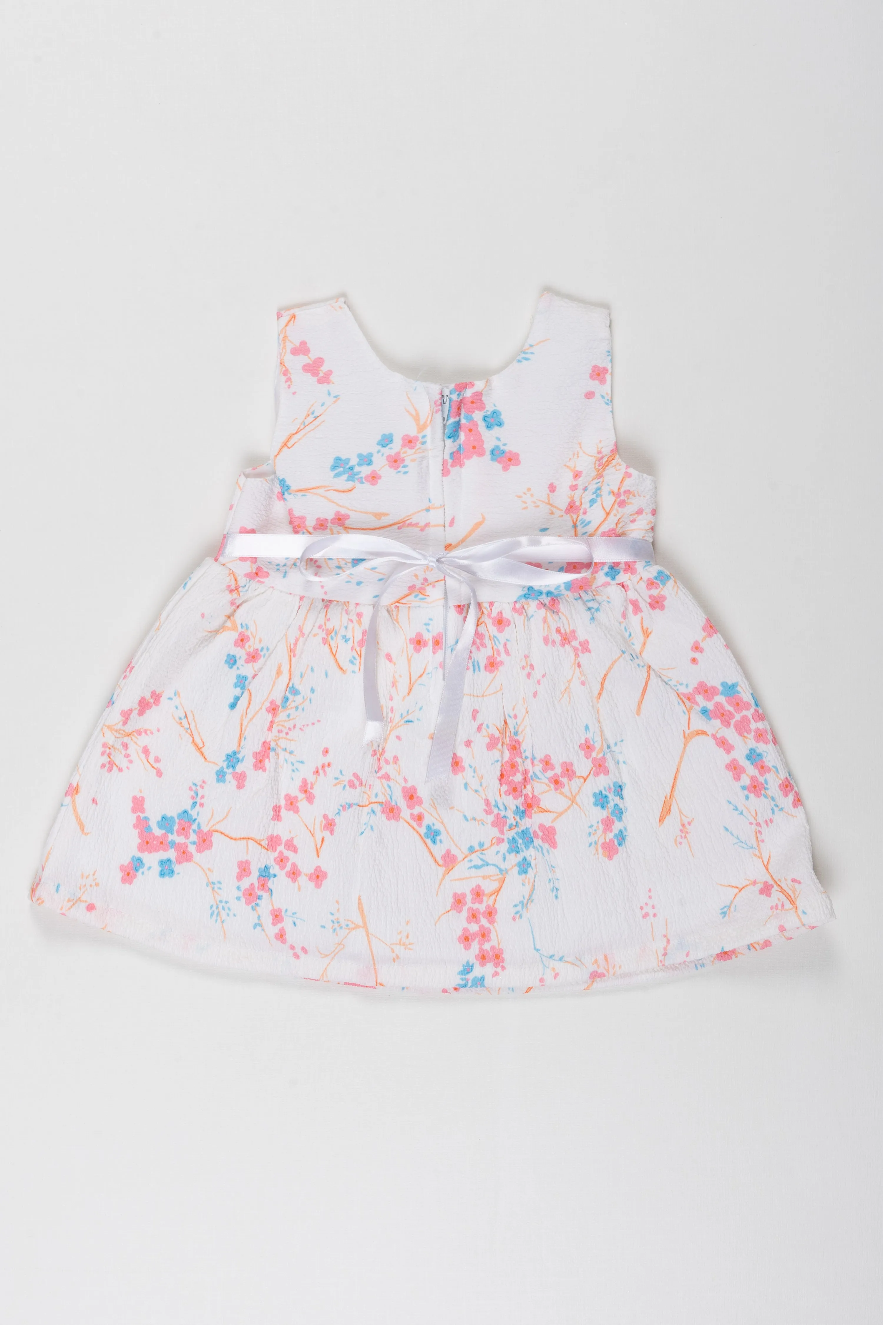 Charming Floral Print Cotton Frock for Baby Girls