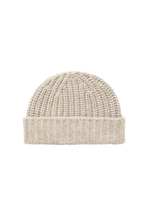 Chunky Rib Marl Cashmere Beanie