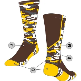 Custom Crew Socks - Woodland Camo