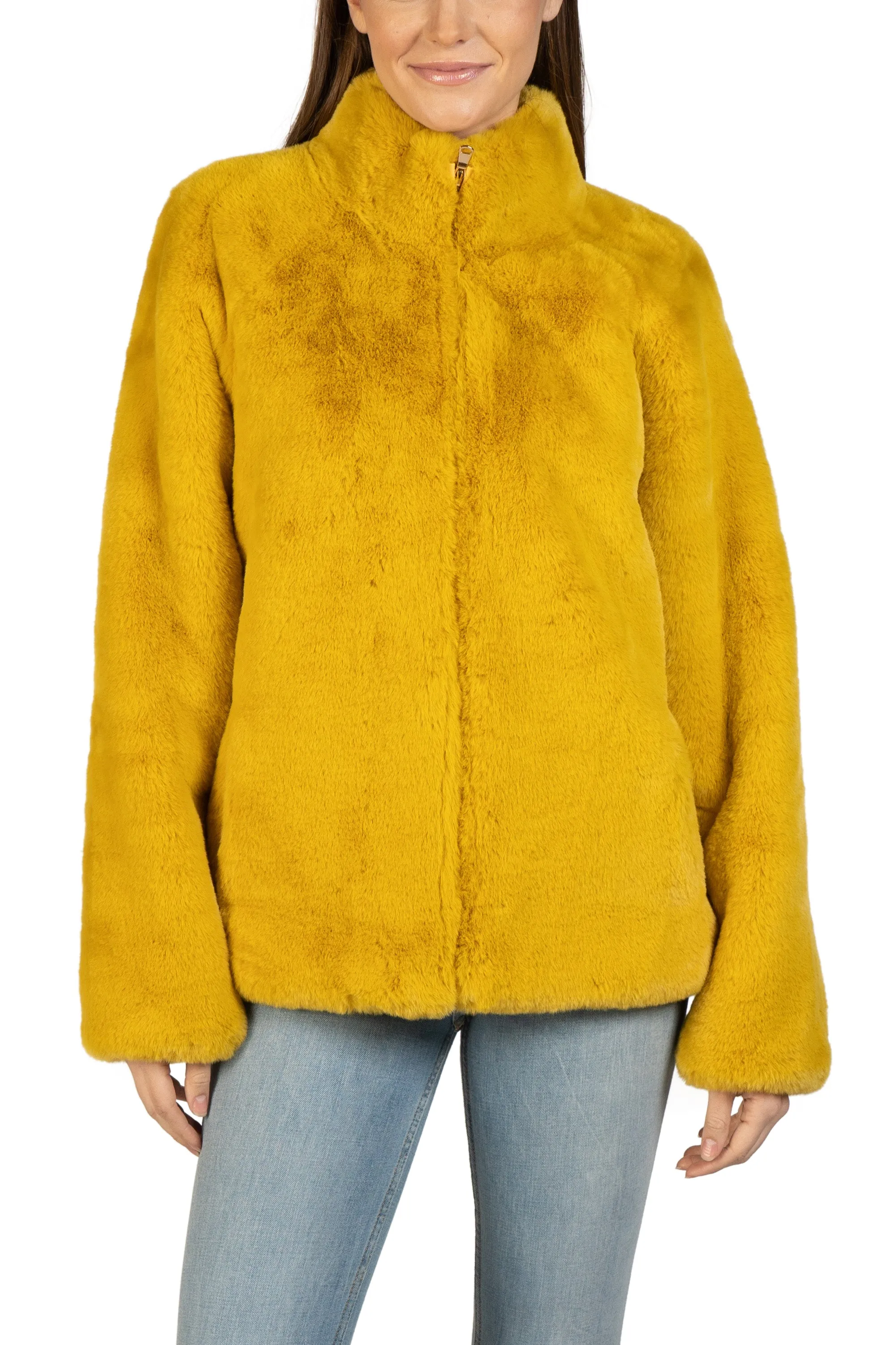 Faux Fur Zippered Jacket