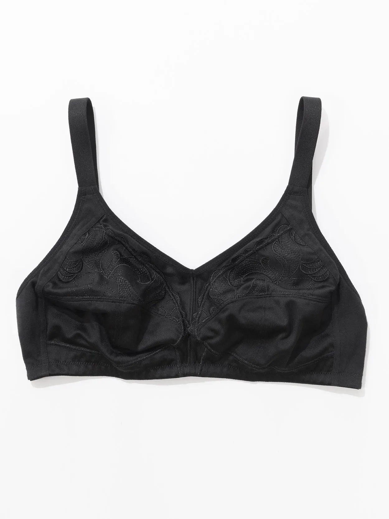 Full Coverage Non-Padded Wireless Bra Black