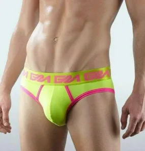 Garcon Model Briefs Espanola Fluorescent Trim Brief Neon Green Pink 7