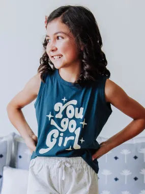 Graphic Tank - Go Girl Dark Green