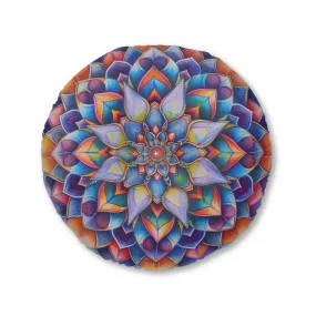 Mandala Art Floor Cushion - Tufted Round Pillow