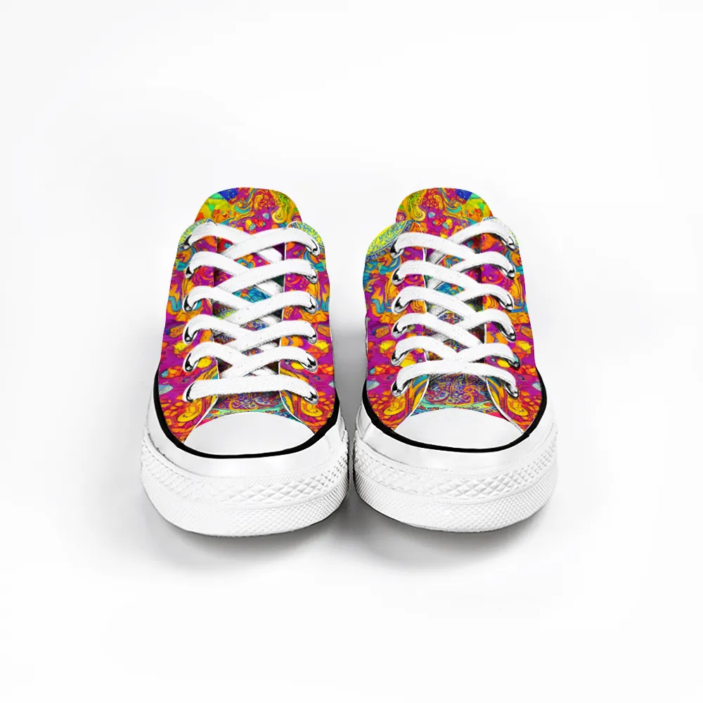 Mandala Pattern Collection - Classic Unisex Low Top Canvas Sneakers