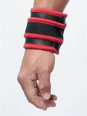 Mister B Neoprene Wrist Wallet Fetish Mesh Wristband Wallet Red O/S 1