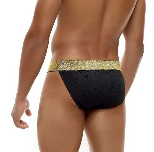 Modus Vivendi Exclusive Tanga Brief Gold Lurex Yarns Waisband Black 24213