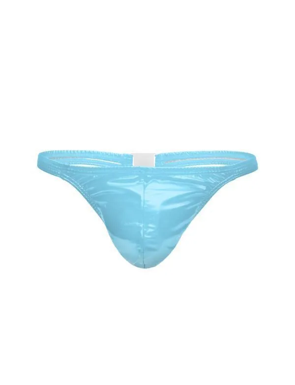 MODUS VIVENDI Viral Vinyl Thongs With Roomy Pouch Shiny Light Blue 08016 B77A