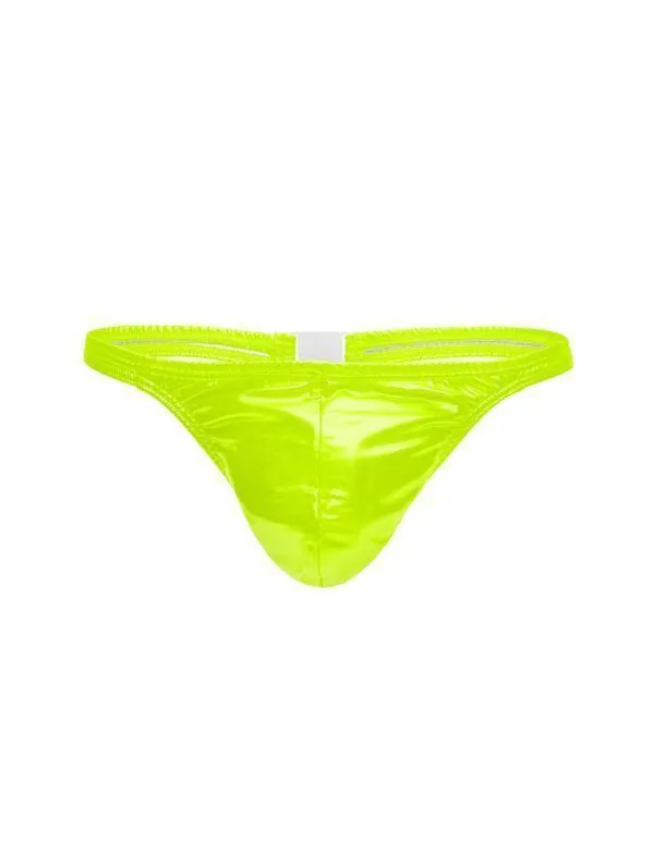 MODUS VIVENDI Viral Vinyl Thongs with Roomy Pouch Shiny Neon Yellow 08016 B77A