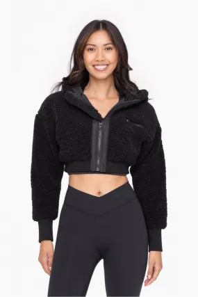 Mono B Cropped Sherpa Jacket KJ-A09110