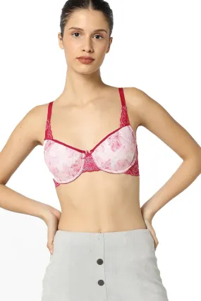 Organic Cotton Antimicrobial Underwired Lightly Padded Lace Bra-ISB018B-