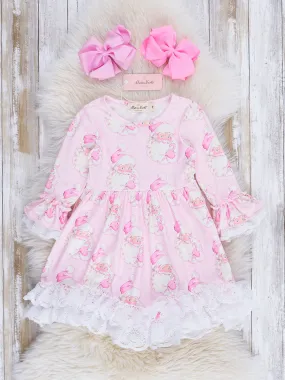 Pink Sweet Santa Lace Dress