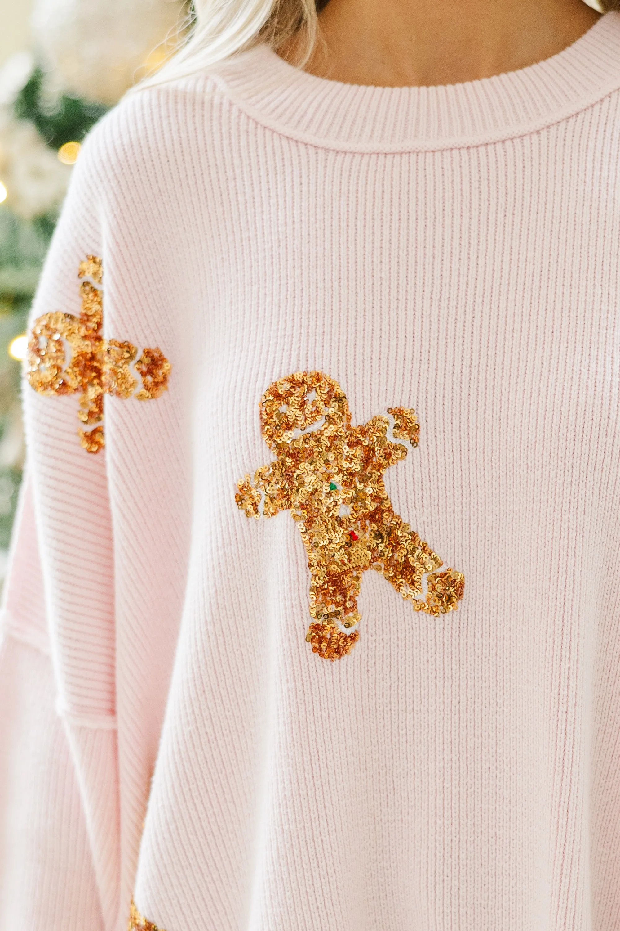 Sweet Tooth Light Pink Gingerbread Sweater