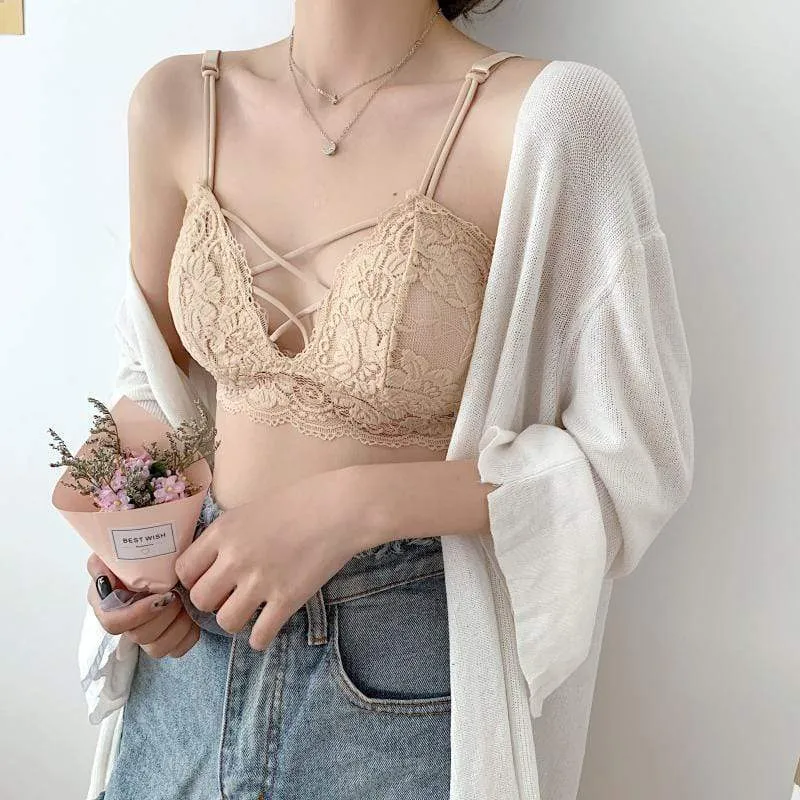 Women's  Lace Pattern Crop Top